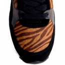 Zapatillas Piel Estampado Animal Cuña Baroda  GIOSEPPO