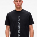 Camiseta con el Logotipo Vertical  KARL LAGERFELD JEANS