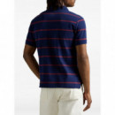 Polo RALPH LAUREN - SSKCCMSLM24-SHORT Sleeve-polo Shirt - PF25 Npt Nvy Rd Wn M Hrtg Bear - 710971839001/PF25 Npt Nvy Rd Wn M Hr