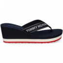 Flip Flop con Cuña Cinta Azul  TOMMY HILFIGER