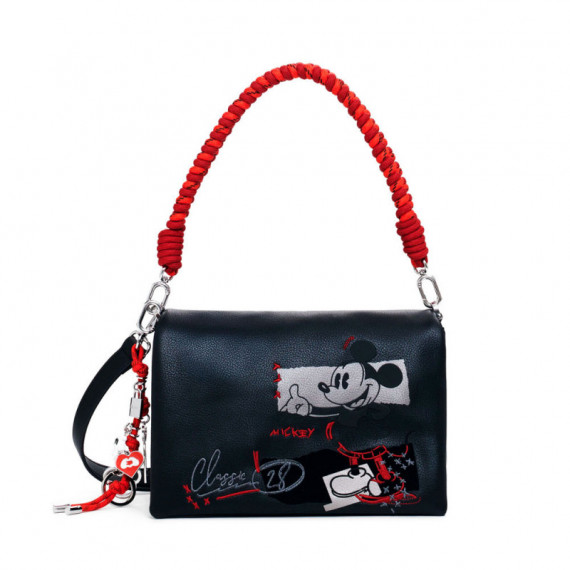 Bolso Bandolera Efecto Piel Mickey Mediano  DESIGUAL