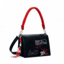 Bolso Bandolera Efecto Piel Mickey Mediano  DESIGUAL