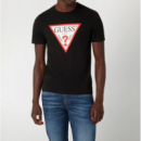 Camiseta GUESS Logo Triángulo Negra