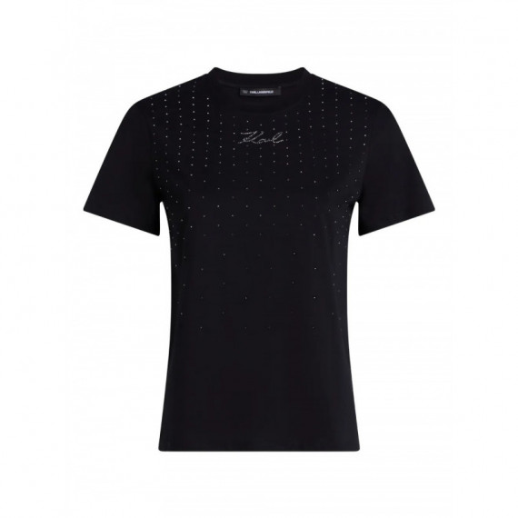 KARL LAGERFELD - Rhinestone Rain T Shirt - 999 - A4W17050/999