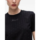 KARL LAGERFELD - Rhinestone Rain T Shirt - 999 - A4W17050/999