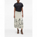 KARL LAGERFELD - Paris Sketch Pleated Skirt - 461 - A4W12024/461