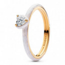 Anillo Corazón Chakra Blanco Recubrimiento en Oro de 14K 163088C01  PANDORA