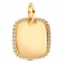 Colgante Etiqueta Grabable Cuadrada Brillante Recubrimiento en Oro 364009C01  PANDORA