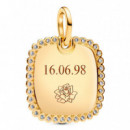 Colgante Etiqueta Grabable Cuadrada Brillante Recubrimiento en Oro 364009C01  PANDORA