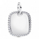 Colgante Etiqueta Grabable Cuadrada Brillante Plata de Primera Ley 394009C01  PANDORA