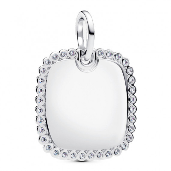 Colgante Etiqueta Grabable Cuadrada Brillante Plata de Primera Ley 394009C01  PANDORA