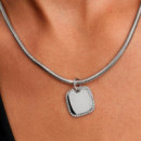 Colgante Etiqueta Grabable Cuadrada Brillante Plata de Primera Ley 394009C01  PANDORA