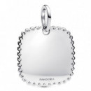 Colgante Etiqueta Grabable Cuadrada Brillante Plata de Primera Ley 394009C01  PANDORA