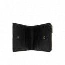 Sculpted Impression Compact Zip Black  CALVIN KLEIN