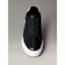 Chunky Cupsole Laceup Lth Black/bright W  CALVIN KLEIN