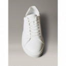 Low Pro Cups Lace Up Lth Aop Bright Whit  CALVIN KLEIN