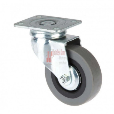 Rueda Con Pletina Gris 100 Mm