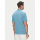 Ss Supima Chest Emb Polo Blue Steam  CALVIN KLEIN
