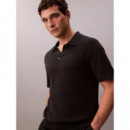 Ss Supima Cotton Polo 14GG Black  CALVIN KLEIN