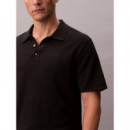 Ss Supima Cotton Polo 14GG Black  CALVIN KLEIN