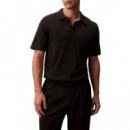 Ss Supima Cotton Polo 14GG Black  CALVIN KLEIN
