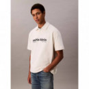 Ss Premium Terry Relaxed Polo Tofu  CALVIN KLEIN