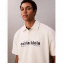 Ss Premium Terry Relaxed Polo Tofu  CALVIN KLEIN