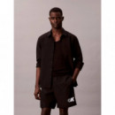 Nylon Logo Drawstring Short Black  CALVIN KLEIN