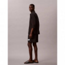 Nylon Logo Drawstring Short Black  CALVIN KLEIN