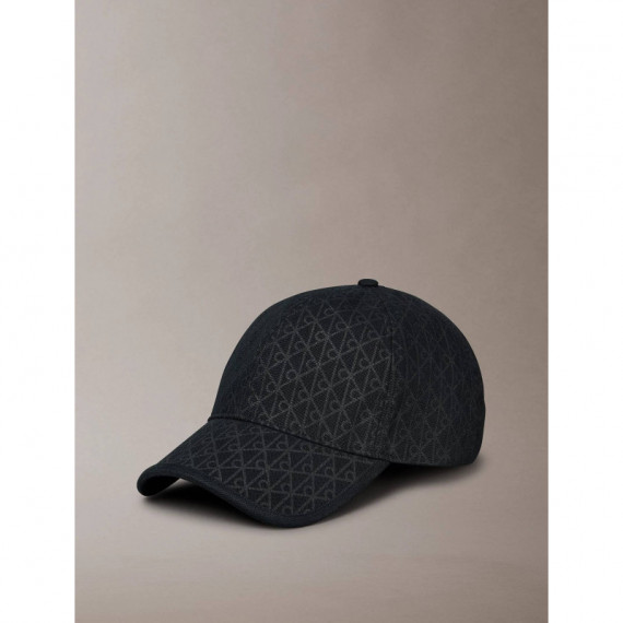 Emblem Print W Leather Patch Cap Charcoa  CALVIN KLEIN