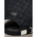 Emblem Print W Leather Patch Cap Charcoa  CALVIN KLEIN