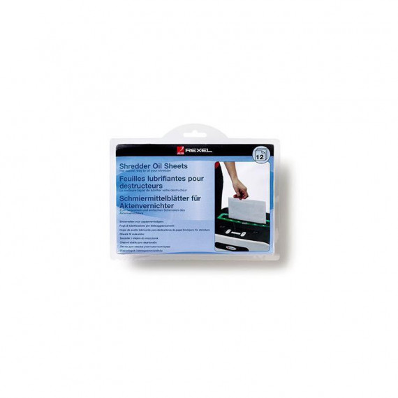 REXEL Lubricante para Destructoras, Pack de 12 Hojas