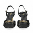 Sandalia Eslabon Piel Negro  MICHAEL KORS