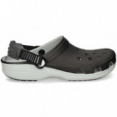 Zueco Classic Gris+negro  CROCS
