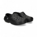 Zueco Clasicc con Pelo Negro  CROCS