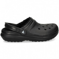 Zueco Clasicc con Pelo Negro  CROCS