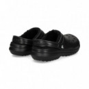 Zueco Clasicc con Pelo Negro  CROCS