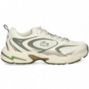 Deportivo Malla Fina Kaki+blanco  LACOSTE