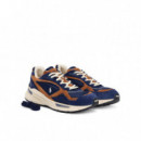 Mesh/suede-trackstr 275-SK-LTL Nvy/teak  RALPH LAUREN