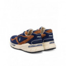 Mesh/suede-trackstr 275-SK-LTL Nvy/teak  RALPH LAUREN