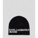Klj Single Layer Logo Beanie Black  KARL LAGERFELD