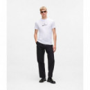 Klj Slim Outline Logo Tee White  KARL LAGERFELD