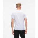 Klj Slim Outline Logo Tee White  KARL LAGERFELD