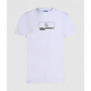 Klj Slim Outline Logo Tee White  KARL LAGERFELD