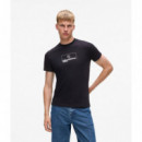 Klj Slim Outline Logo Tee Black  KARL LAGERFELD