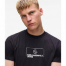 Klj Slim Outline Logo Tee Black  KARL LAGERFELD