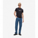 Klj Slim Outline Logo Tee Black  KARL LAGERFELD