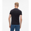 Klj Slim Outline Logo Tee Black  KARL LAGERFELD