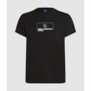 Klj Slim Outline Logo Tee Black  KARL LAGERFELD