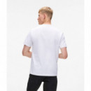 Klj Reg Vertical Logo Tee White  KARL LAGERFELD